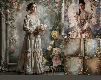 18x Floral Frame Old Master Backdrops | Classic Backgrounds | Maternity Wedding Photoshoot Photoshop Fine Art Textures Composite Backdrop