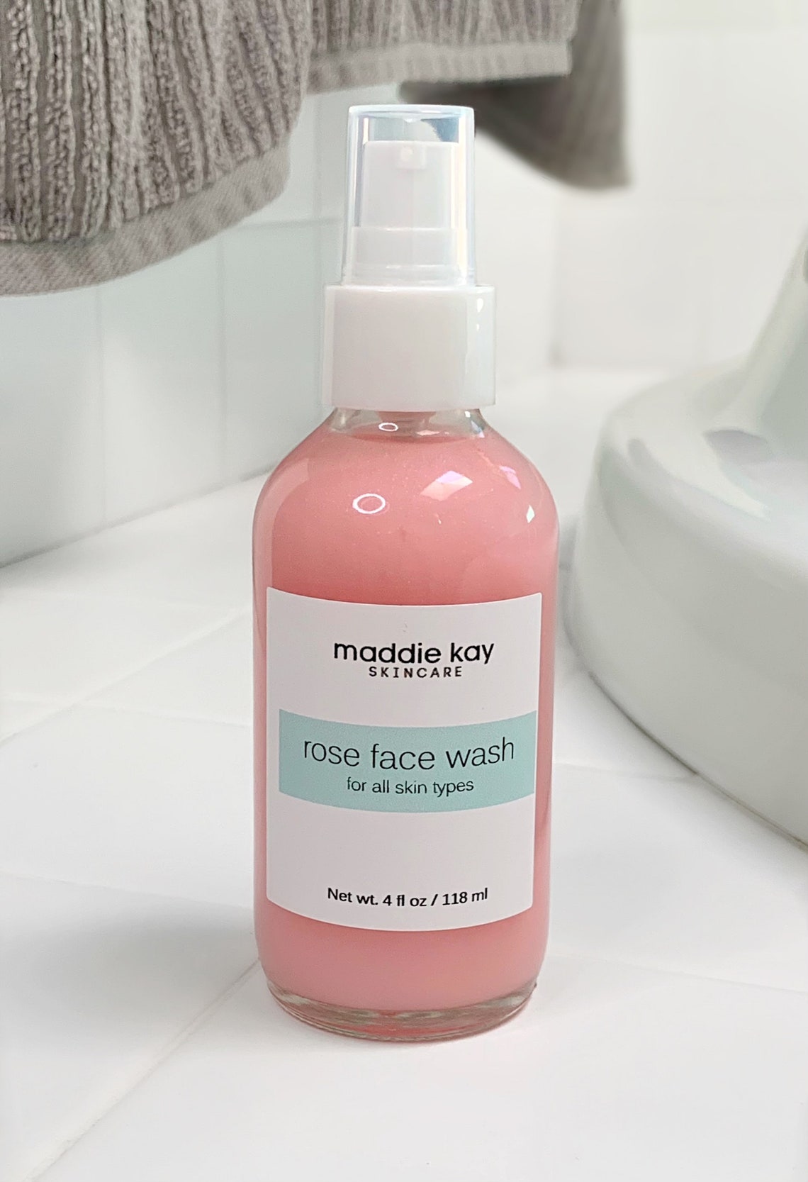 Rose Face Wash Rose Water Rose Facial Cleanser Sensitive Etsy