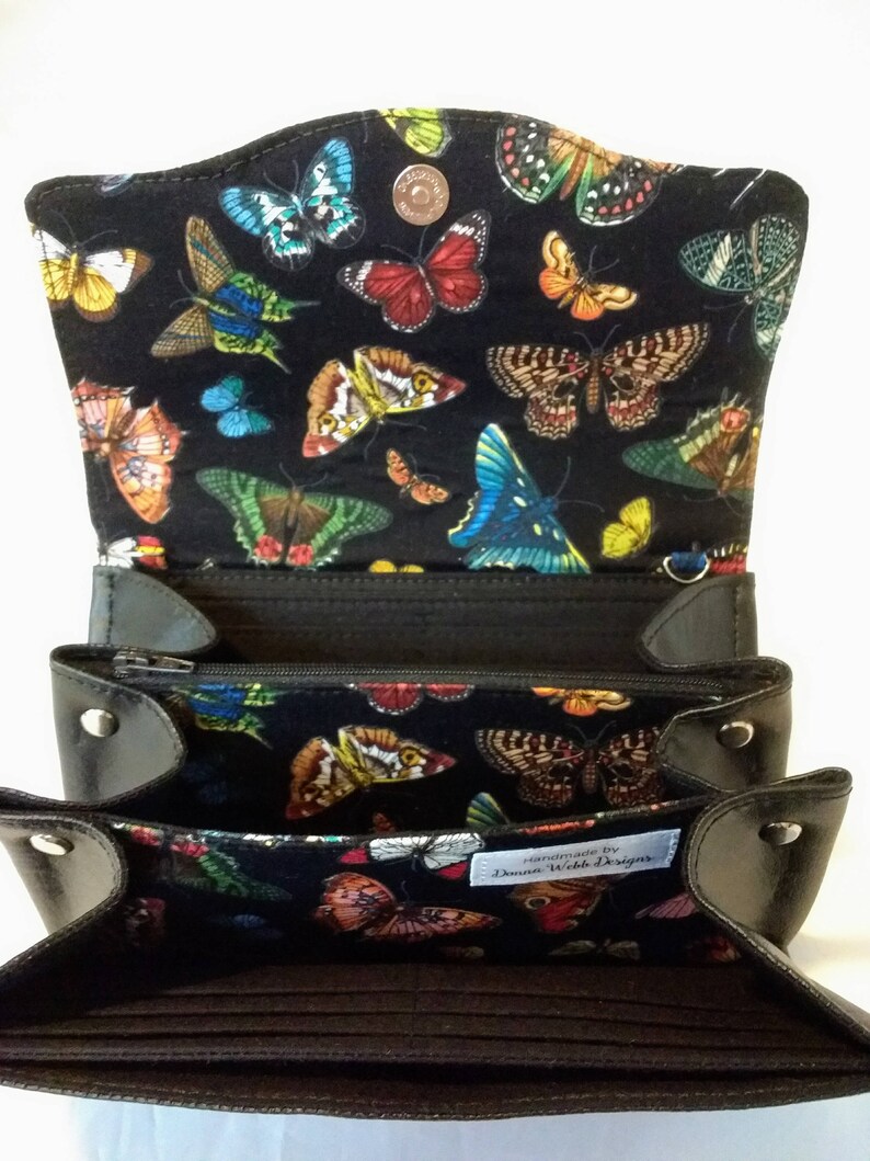 Black Butterfly Purse made using the Necessary Clutch Wallet Etsy