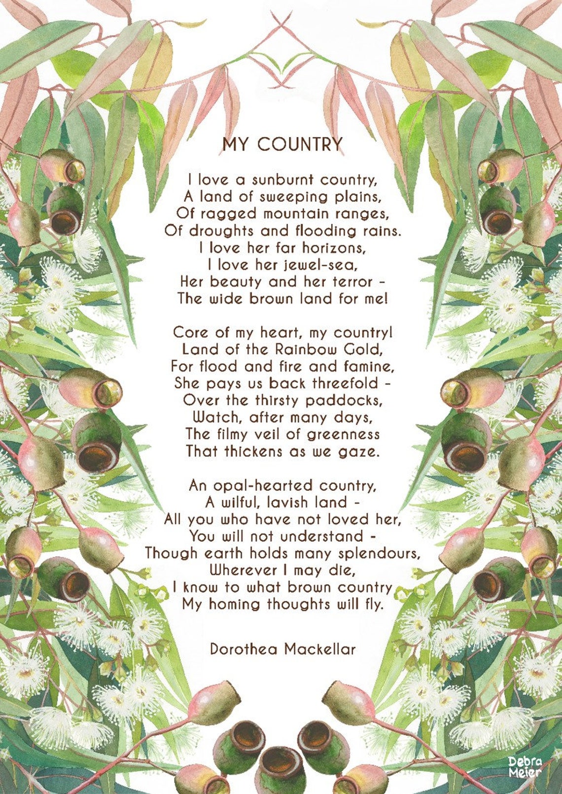 Un poema de Sunburnt Country poema inspirador poema de My | Etsy