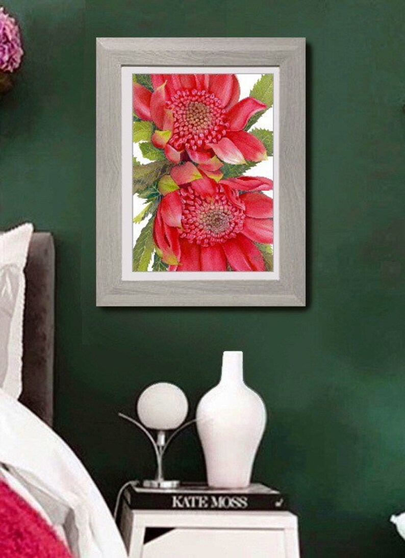 Waratahs Red Two print by Debra Meier Art, Australian native art print, Native flower print, Australian flower, Artwork gift image 5