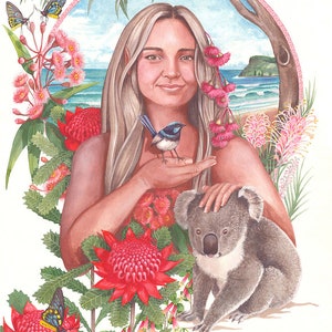 The Summer Muse by Debra Meier Art, Australian native Art,Australian native animals, Artwork gift