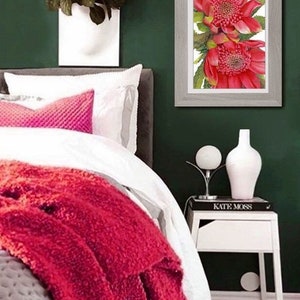 Waratahs Red Two print by Debra Meier Art, Australian native art print, Native flower print, Australian flower, Artwork gift image 3