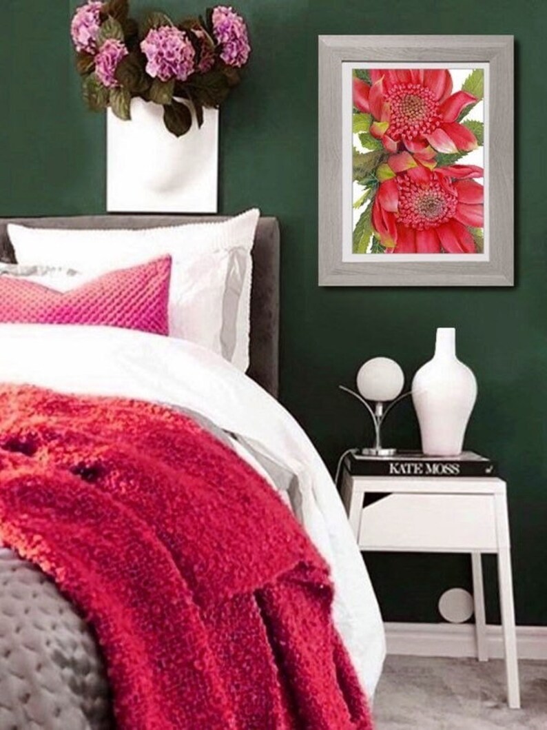 Waratahs Red Two print by Debra Meier Art, Australian native art print, Native flower print, Australian flower, Artwork gift image 3