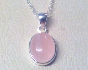 West Coast Jewelry Sterling Silver Pink Quartz Pendant