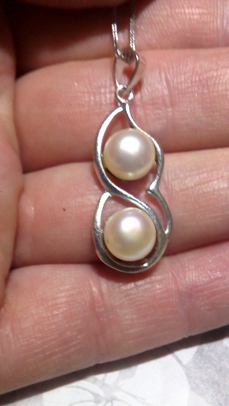scroll design pearl pendant freshwater pearls,6 grams of sterling silver gift boxed handmade gemstone pendant ladies pendant