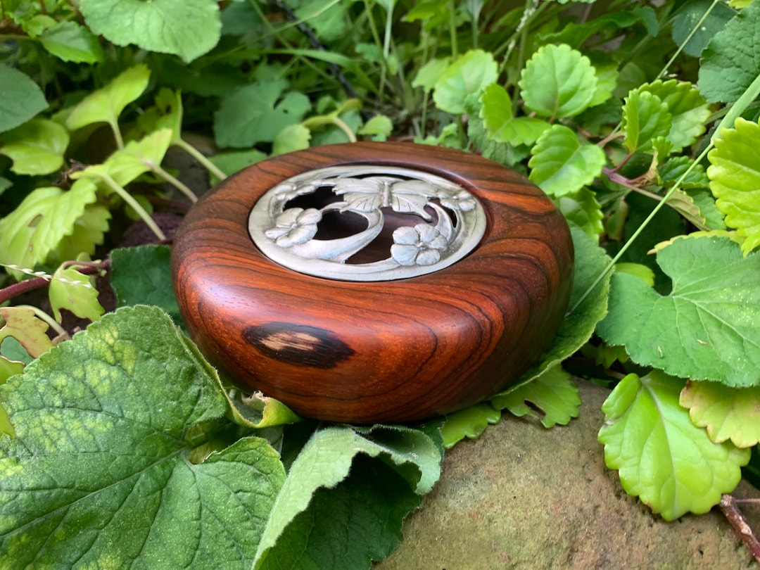Pot Pourri Bowl Cocobolo Timber Pewter Lid Etsy