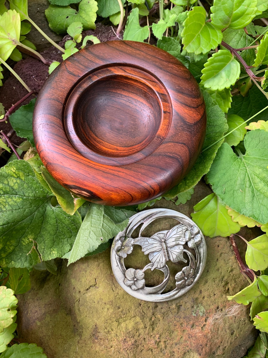 Pot Pourri Bowl Cocobolo Timber Pewter Lid Etsy