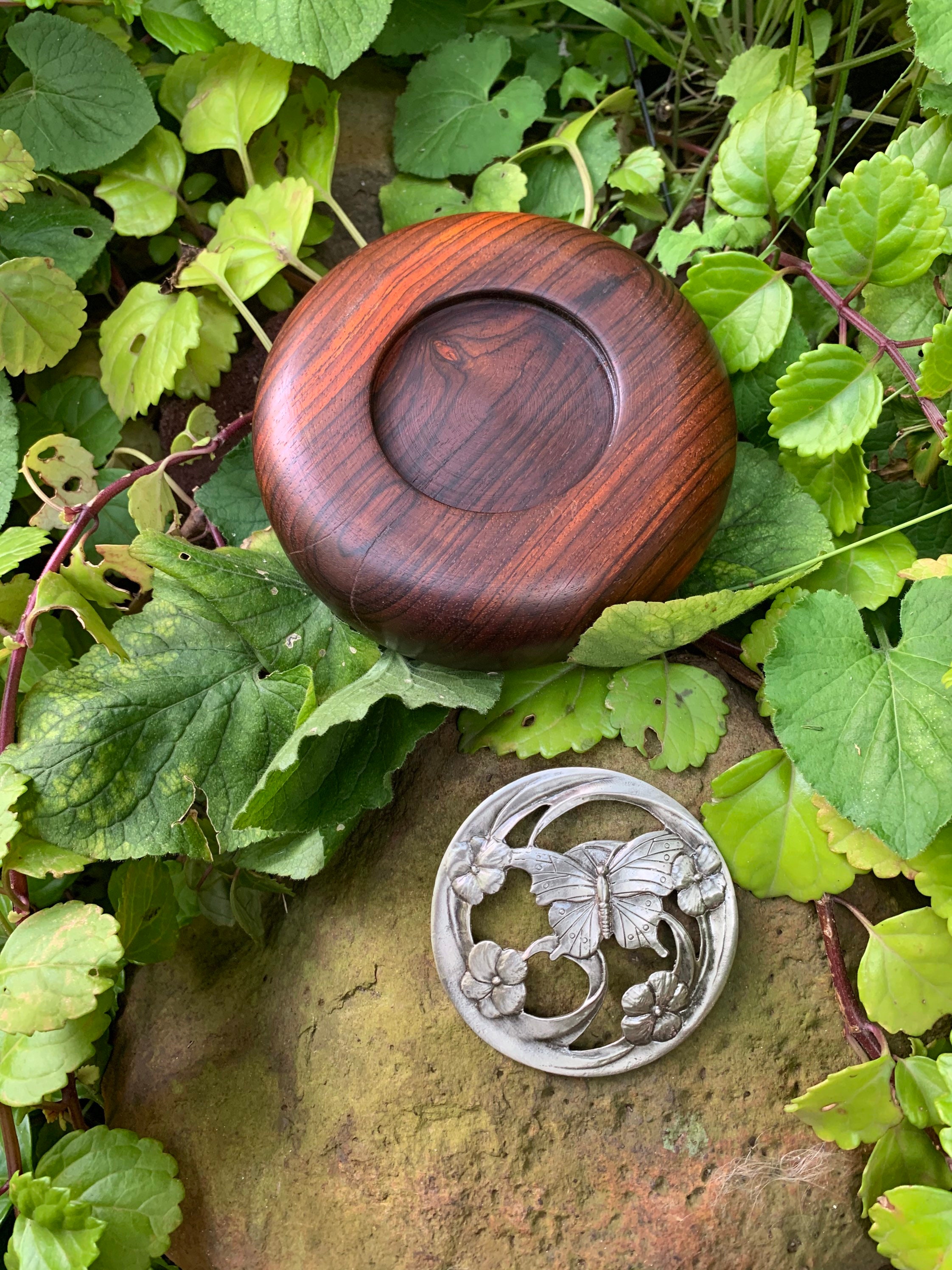 Pot Pourri Bowl Cocobolo Timber Pewter Lid Etsy