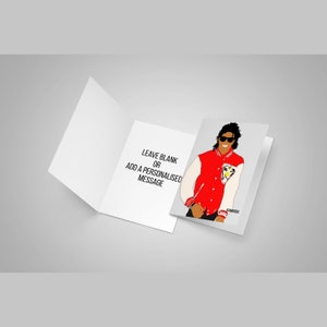 Michael Jackson Greeting Card, Michael Jackson Birthday, Michael Jackson Art, Michael Jackson Gift, Billie Jean,Michael Jackson Illustration