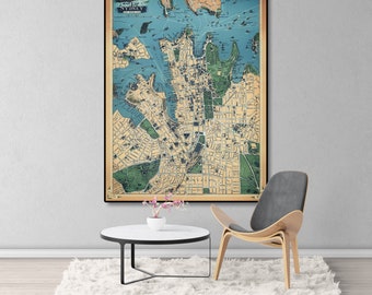 Sydney map | Etsy