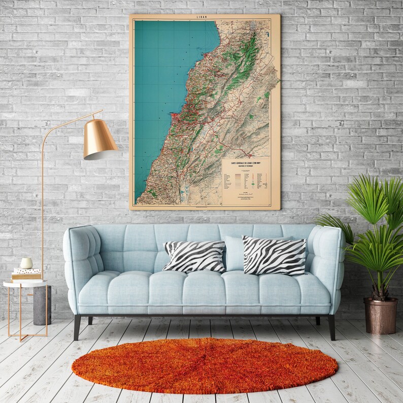 Old Map Of Lebanon Lebanon Wall Art Lebanon Gifts Lebanon Etsy