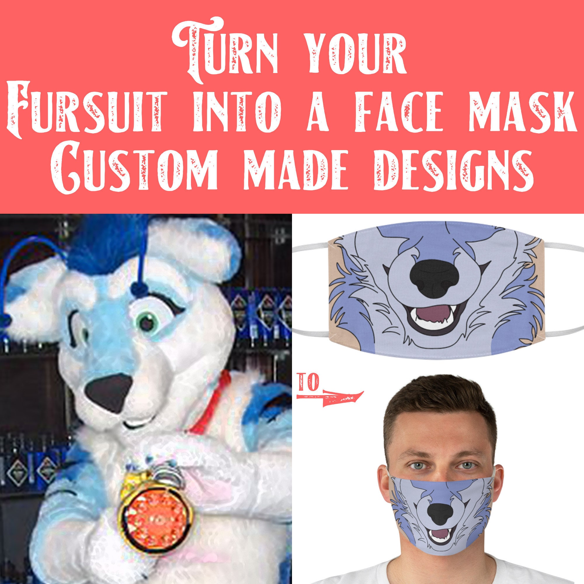 CUSTOM Face Mask Pet Furry Mask - Etsy