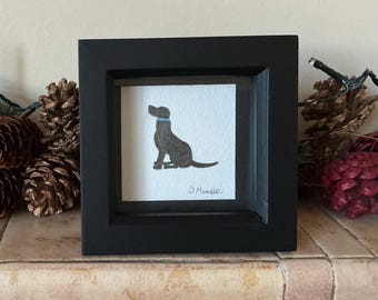 Silhouette Pencil Drawing of Black Labrador