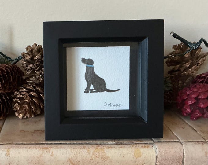 Silhouette Pencil Drawing of Black Labrador