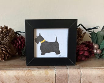 Silhouette Pencil Drawing of “Scottie “ Dog