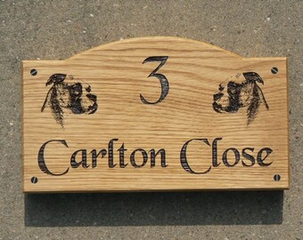 Wooden Arched Solid Oak Handmade Engraved Wood House Sign, 4 Sizes, Picture Available