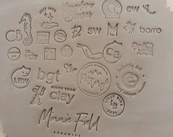 Custom Makers Stamp, Pottery Stamp, Custom logo Stamp, Initial Stamp, Soap Stamp, Cookie Stamp, Ceramic Stamp, Highly Detailed Logo Designs