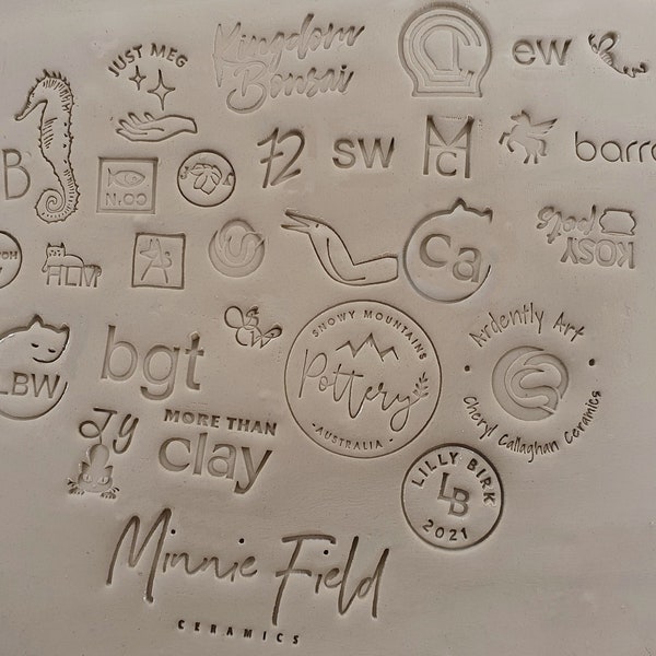 Anpassad tillverkarstämpel, keramikstämpel, anpassad logotypstämpel, initialstämpel, tvålstämpel, kakstämpel, keramisk stämpel, mycket detaljerade logotypdesigner