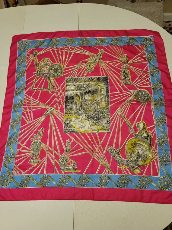 Vintage Blue and Hot Pink Belted Buttoned Low Back Dr… Gem