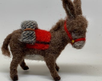 Donkey wool needle felted