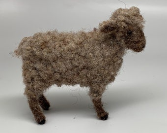 Brown needle felted sheep