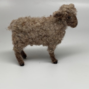 Brown needle felted sheep