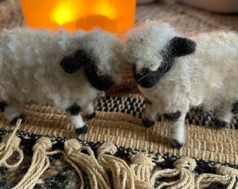 Valais black nose felted sheep