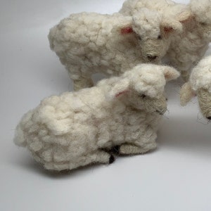 Needle felted sheep   Lying down