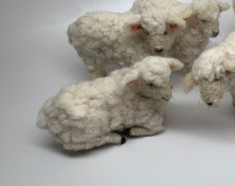 Needle felted sheep   Lying down