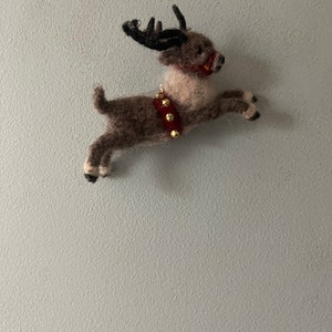 Needle felted reindeer ornament image 2