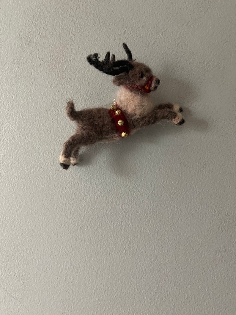 Needle felted reindeer ornament image 2