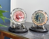 Vintage Crystal and Bakelite Table Clock Majak Crystal Clock Made in USSR Soviet Mechanical Clock