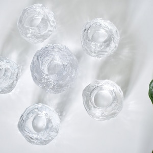 Exquisite Set of Six Vintage Kosta Boda Snowball Crystal Candleholders by Ann Warff / Kosta Boda Votives /