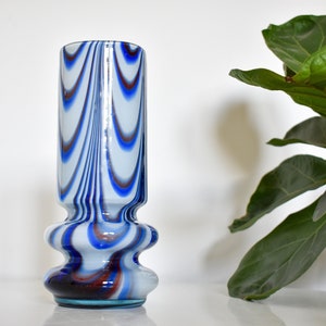Vintage Carlo Moretti Murano Opaline Glass Vase / Italian Blown Glass / 60s Glass Decor