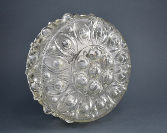 Mid Century Wall or Ceiling Lamp Flush Mount by Wila made in Germany / Vintage Crystal Glass Flush Mount / 70s