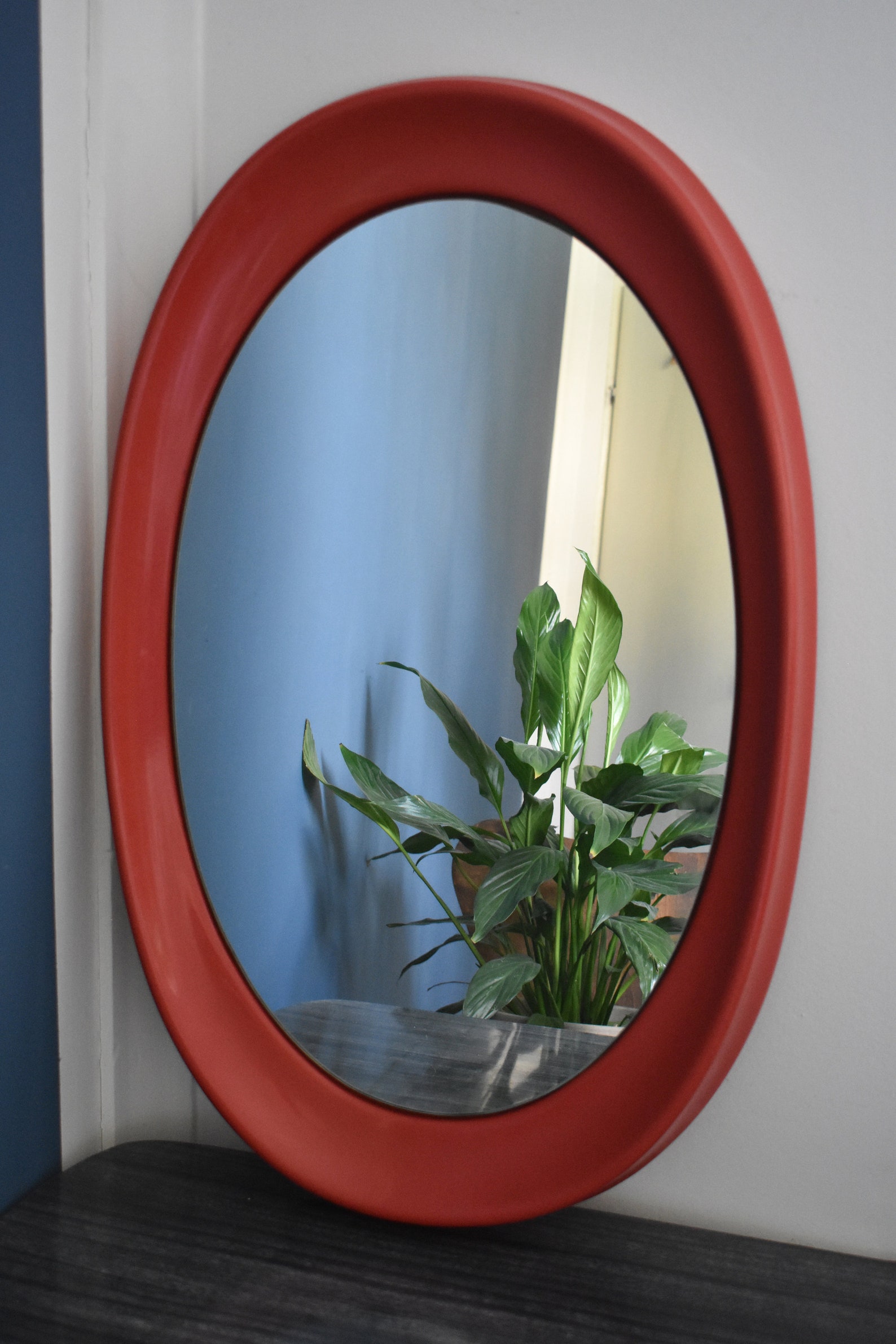 Space Age rot Kunststoff Wandspiegel / Mid Century Spiegel von Etsy