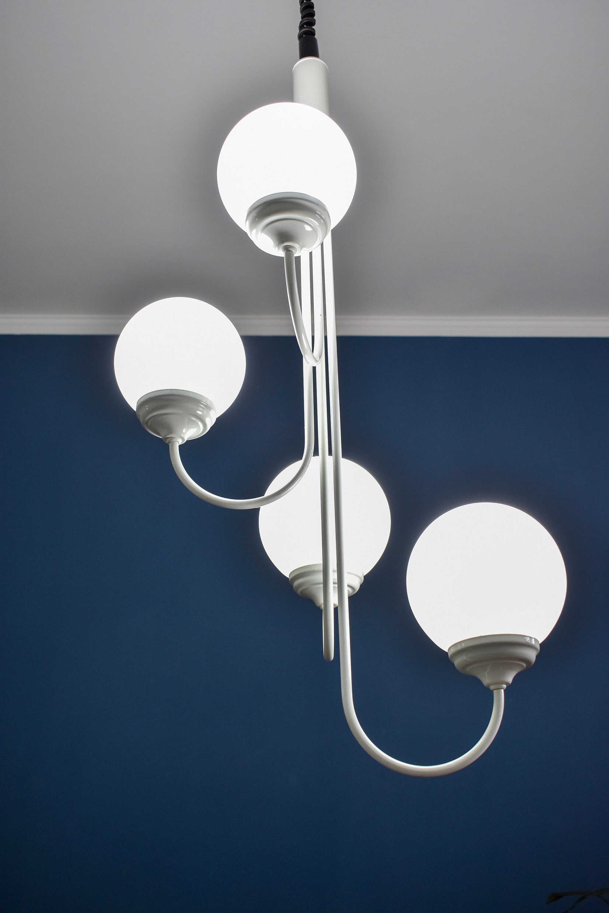 Mid Century Four Arm Chandelier / Long Vintage Chandelier / Etsy UK