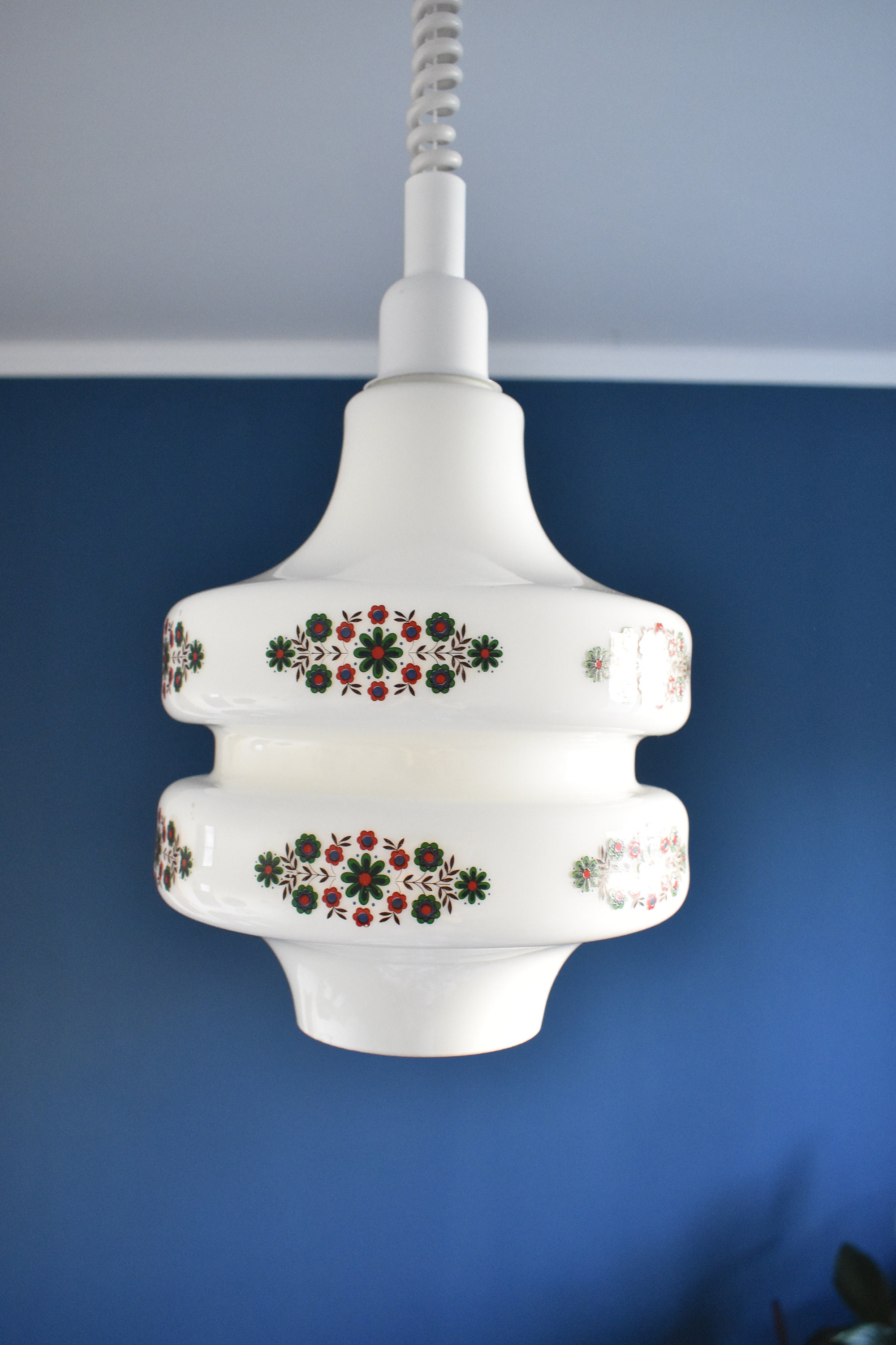 Opaline Glass Pendant Light With 