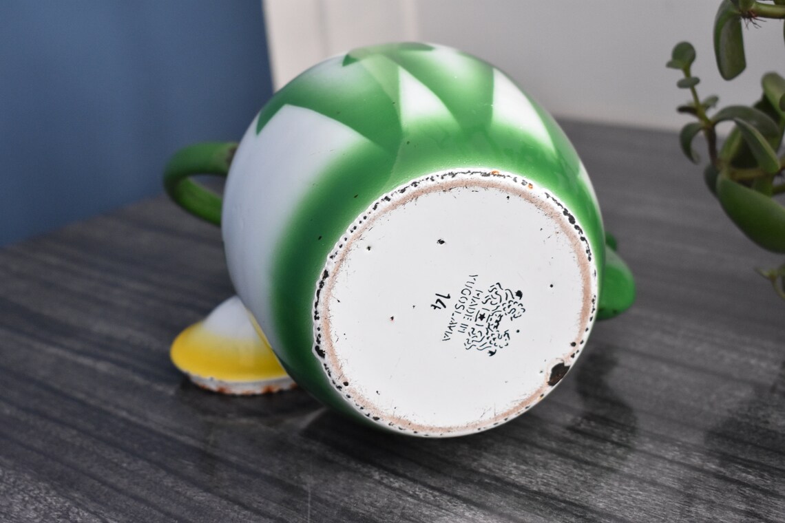 Vintage Enamel Teapot Made in Yugoslavia by Emo Celje / Medium Etsy