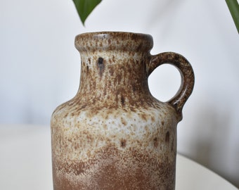 Scheurich Fat Lava 花瓶 414-16: ヴィンテージ 西ドイツ ブラウン