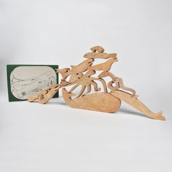 Enzo Mari／エンツォ・マリ　DANESE　16 FISH　PUZZLE Enzo Mari 16 Pesci Puzzle by Danese Milano 1974 - Etsy