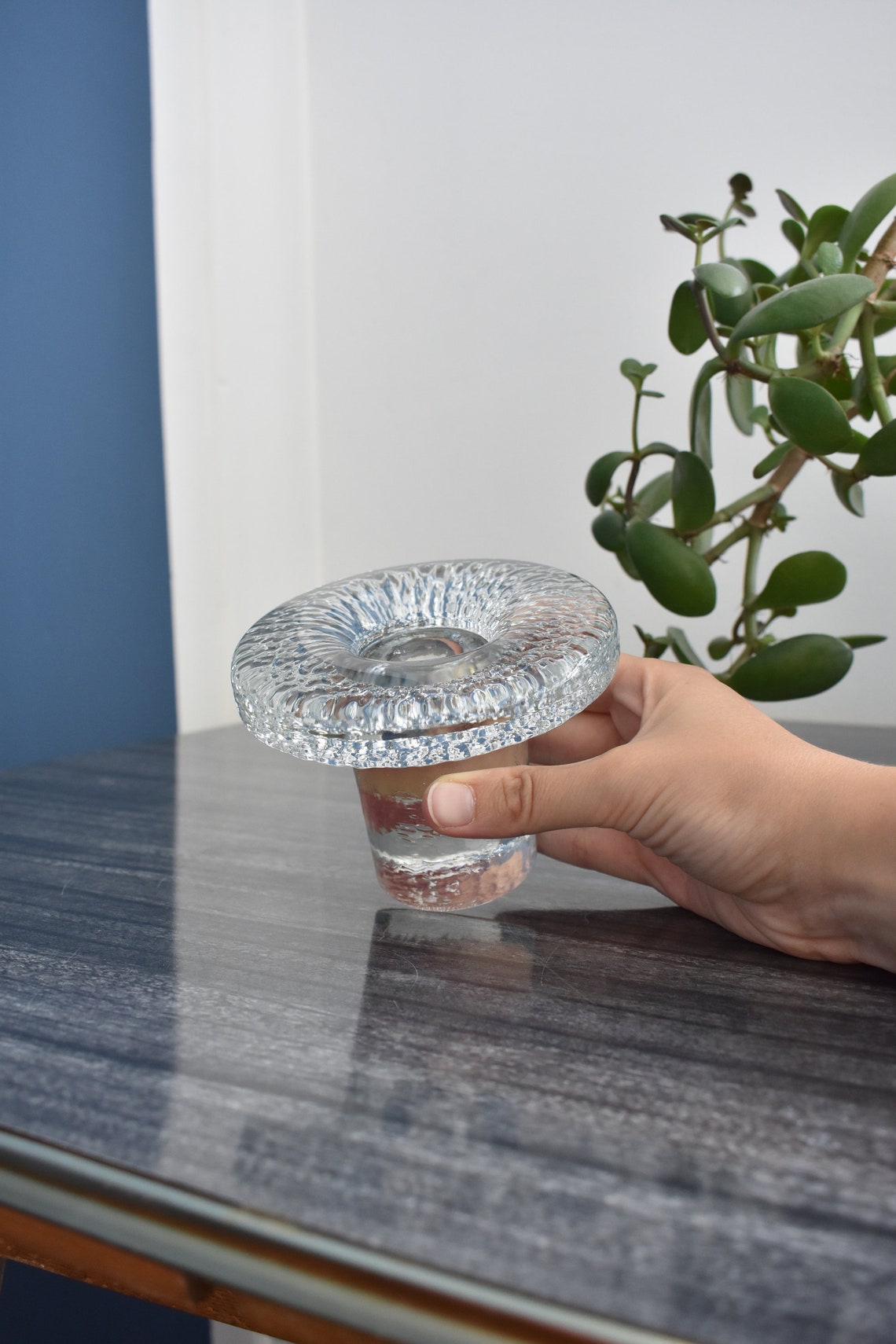 Vintage Scandinavian Style Glass Candle Holder / Pukeberg Etsy