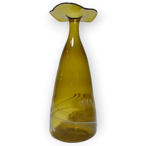 Vintage Lauscha Amber Vase Made IN East Germany / Blown Glass Vase / Made In DDR / Hand Made Glass Vase / House Decor / Collectible Glass