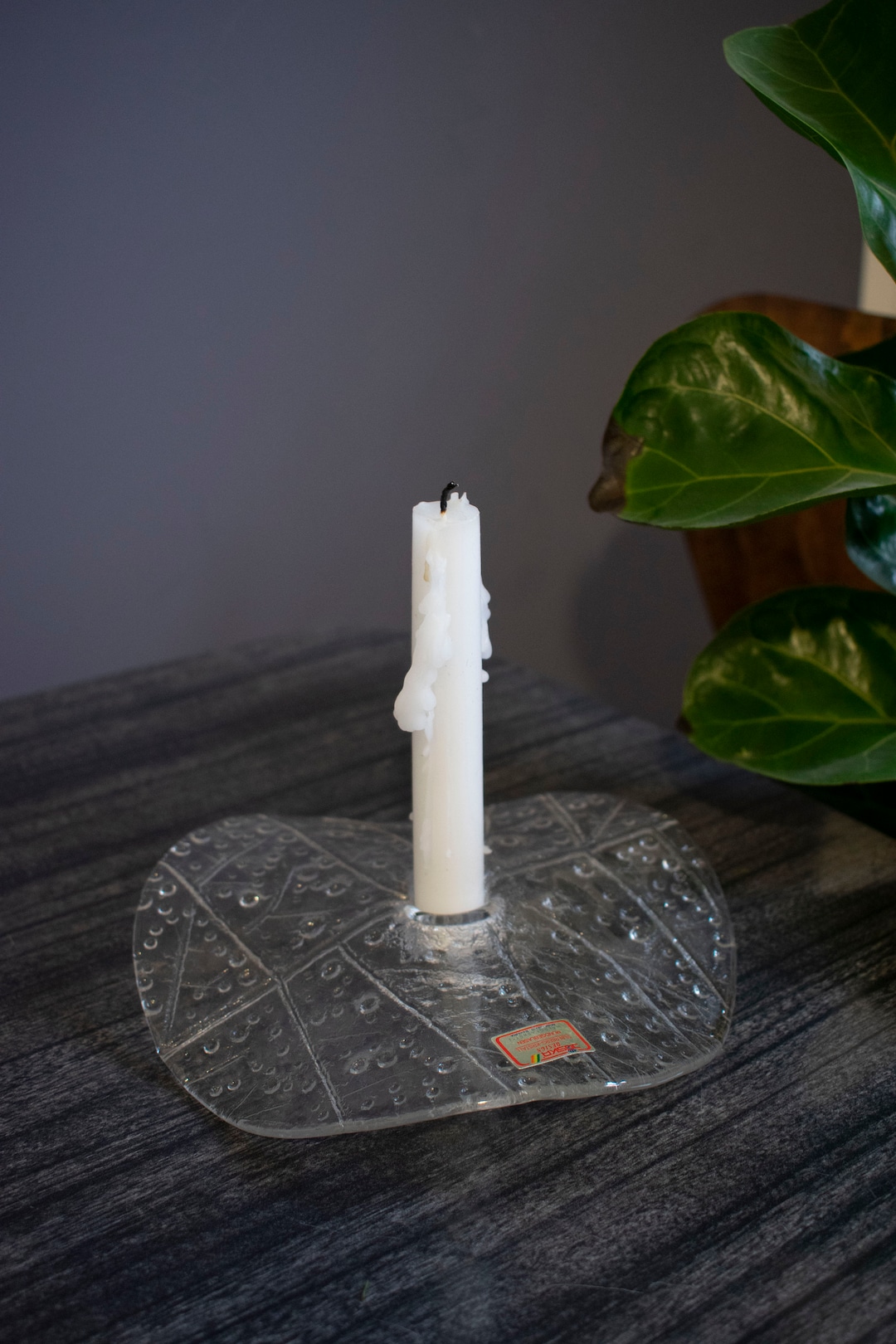 JOSKA Design Crystal Glass Candle Holder/vintage Crystal Candle Holder