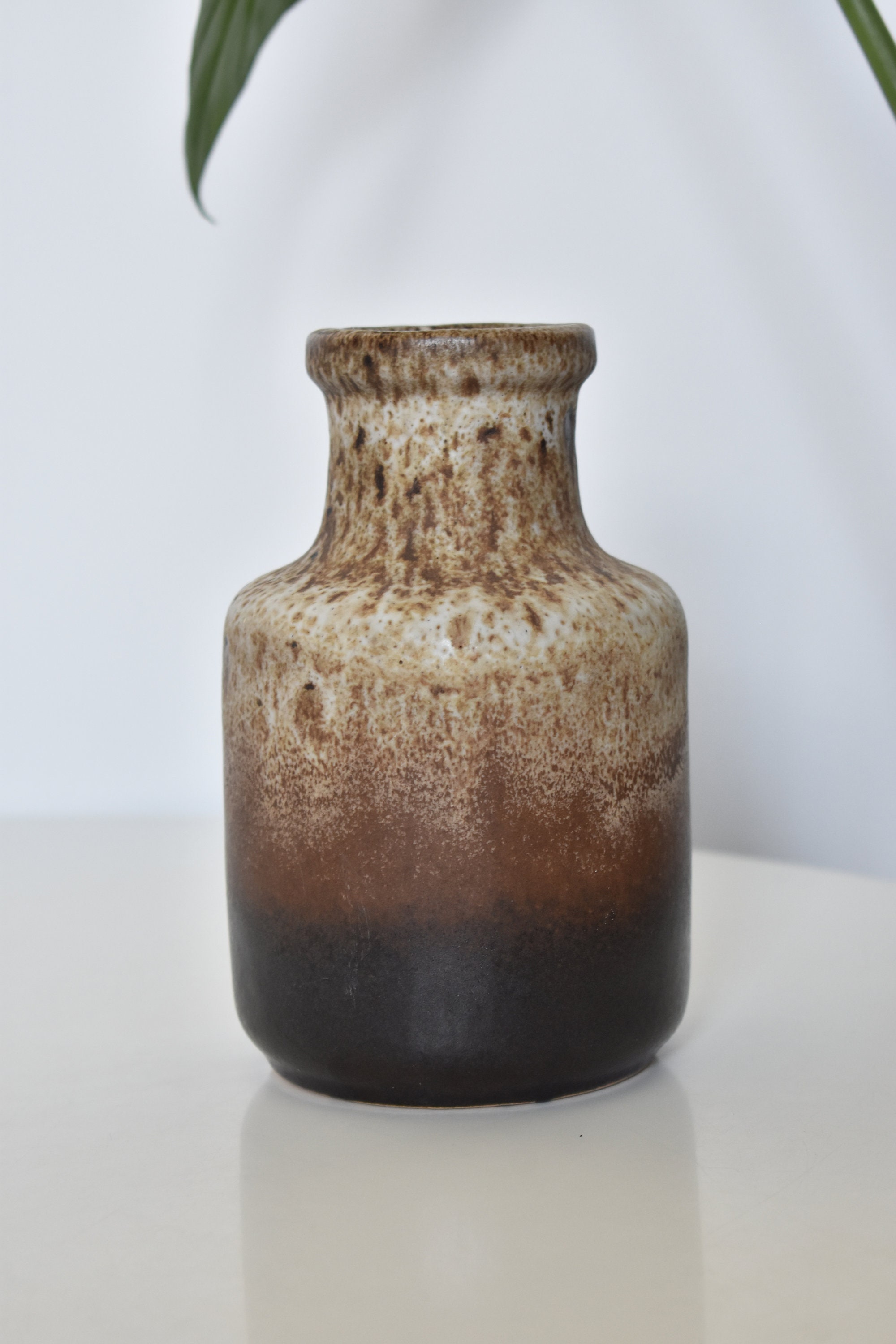 Scheurich Fat Lava 花瓶 414-16: ヴィンテージ 西ドイツ ブラウン