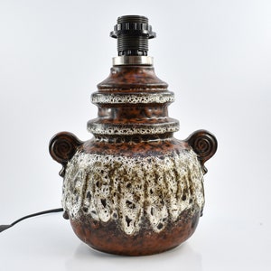 Mid Century Fat Lava Lamp made in West Germany / Brown Ceramic Lamp / Vintage Table Lamp / 70s