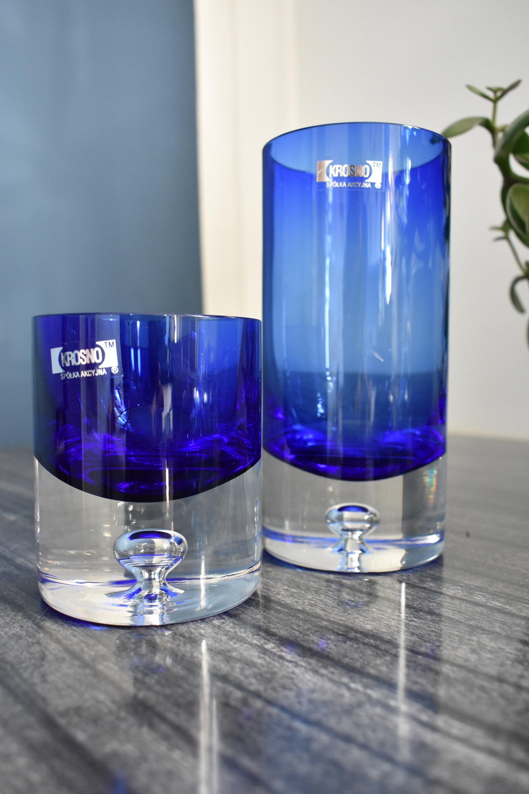 Two Vintage Krosno Candle Holders With Suspended Bubble / Etsy