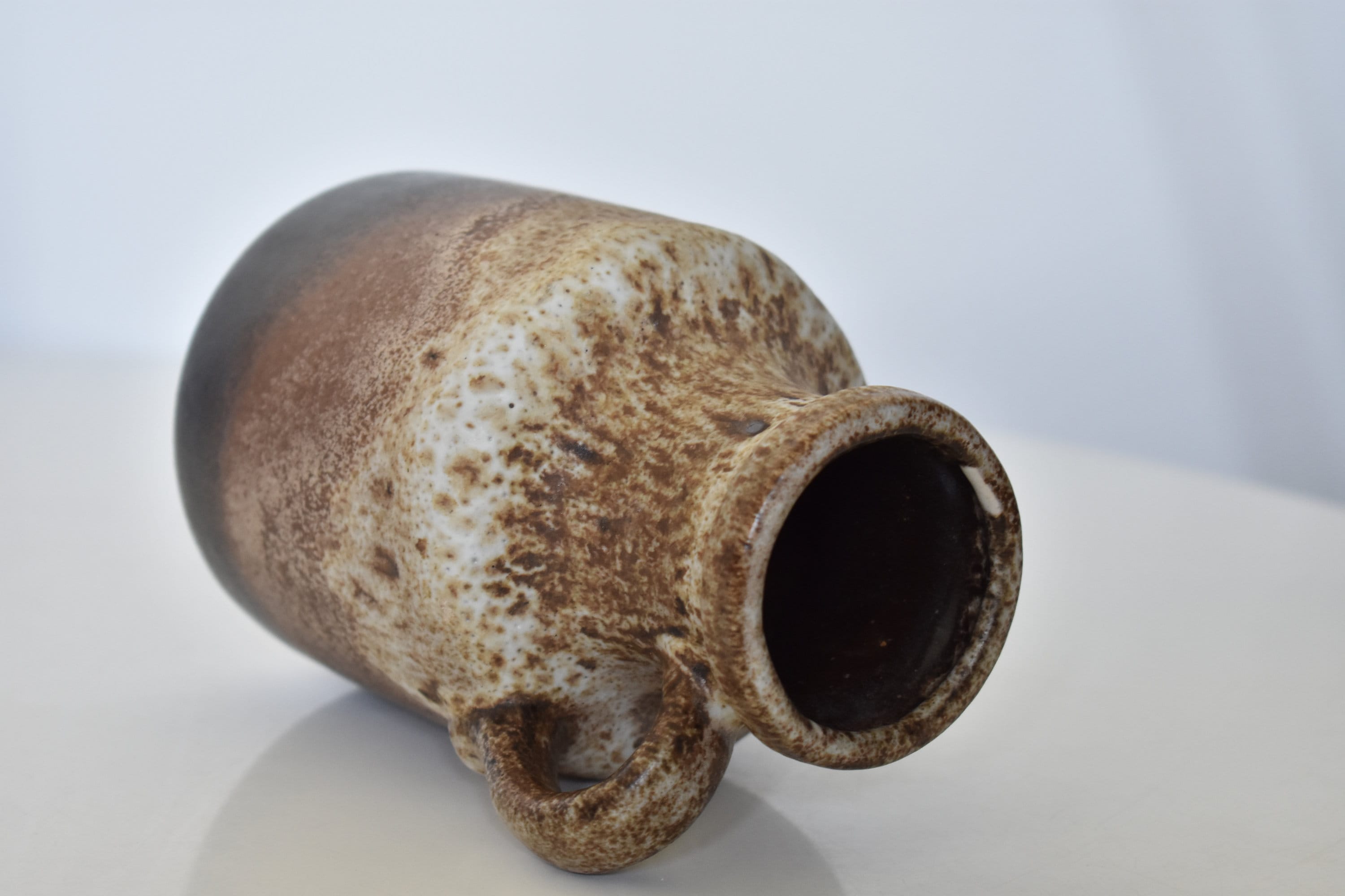 Scheurich Fat Lava Vase 414-16: Vintage W. Germany Brown