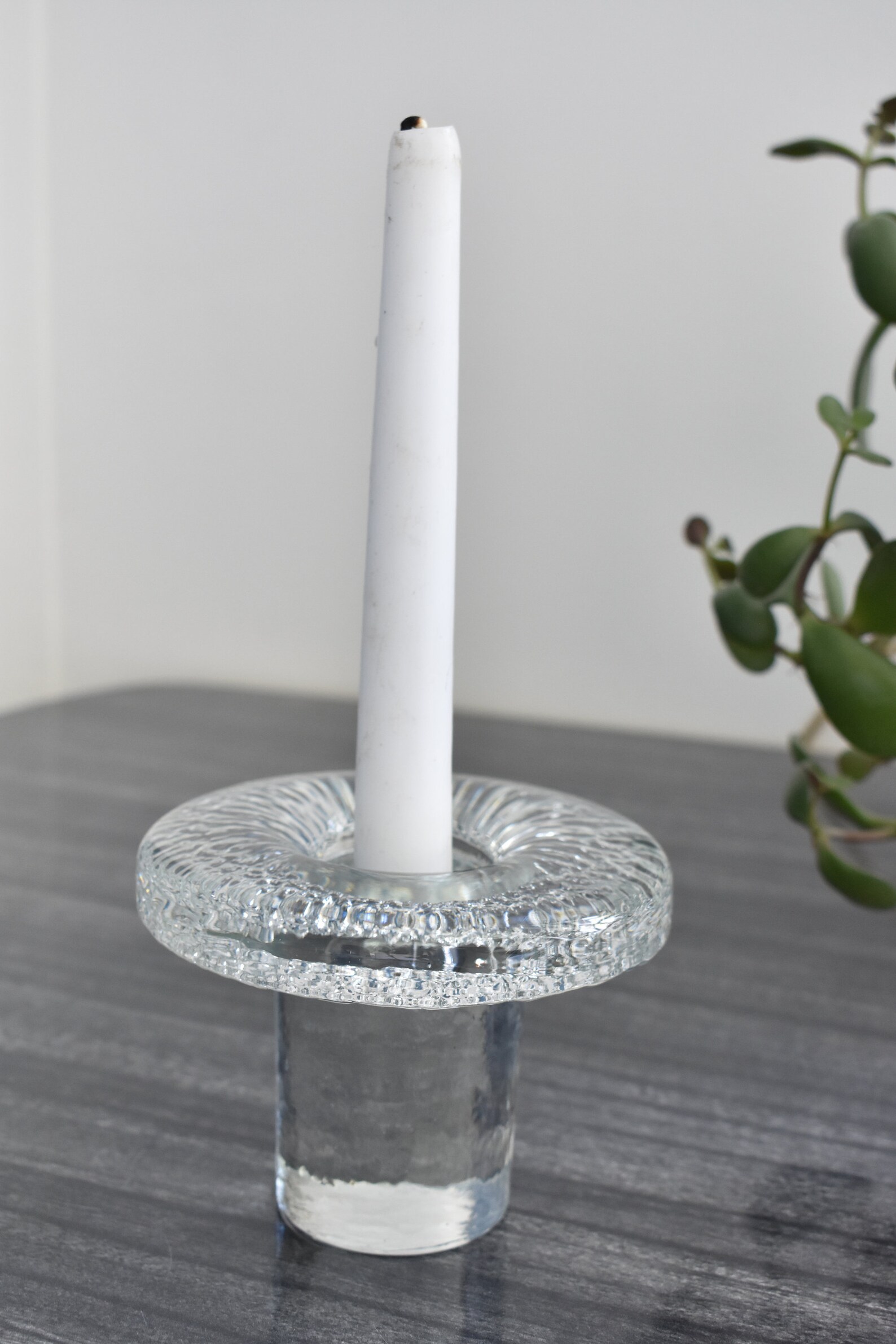 Vintage Scandinavian Style Glass Candle Holder / Pukeberg Etsy